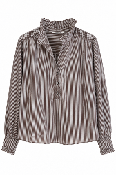 Chemise rayée Brun