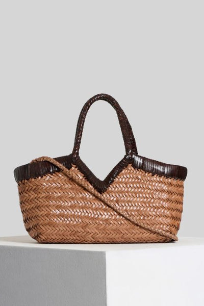 Sac bi-color en cuir Beige