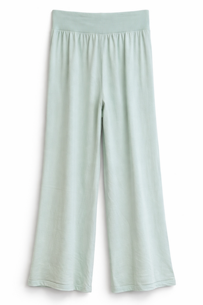 Pantalon en soie Vert Eau