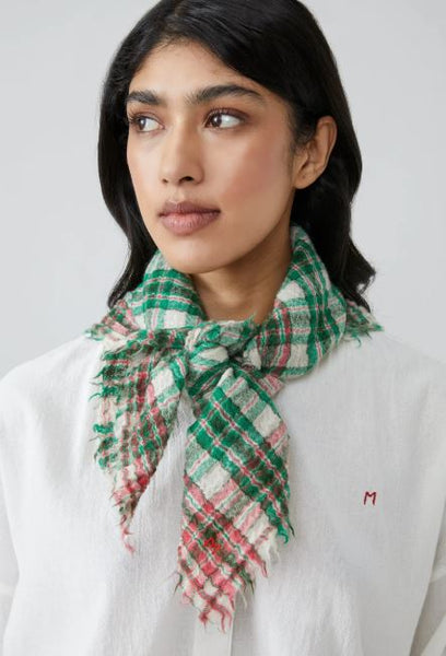 Écharpe à carreaux tissée Green
