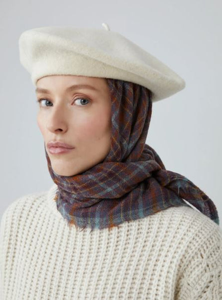 Écharpe tissée à carreaux Slate Grey