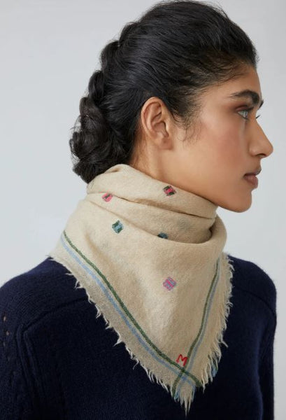 Écharpe brodé Beige