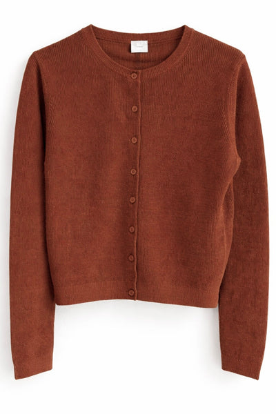 Cardigan en lin Rust