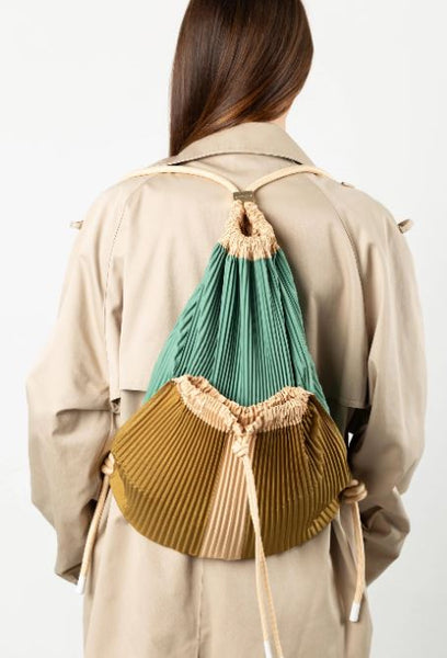 Sac à dos en satin plissé