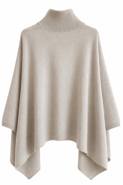 Poncho en maille Craie