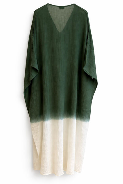 Caftan bicolore Vert
