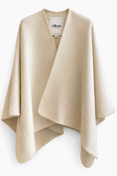 Cape en laine Écru
