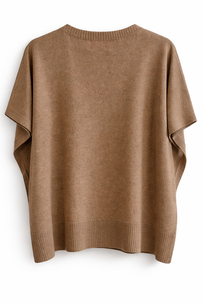 Poncho en cachemire Caramel