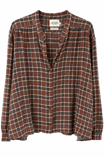 Blouse à carreaux Tabac
