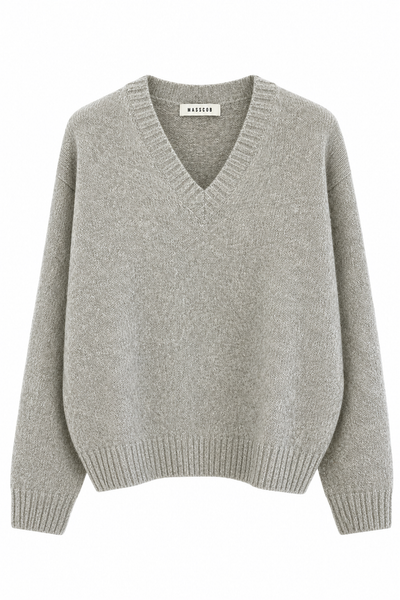 Pull V chiné Galet