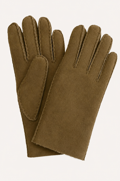 Gants en mouton retourné Kaki
