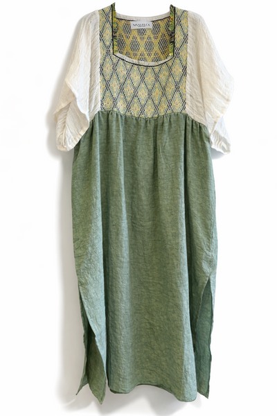 Robe empiècement Vert