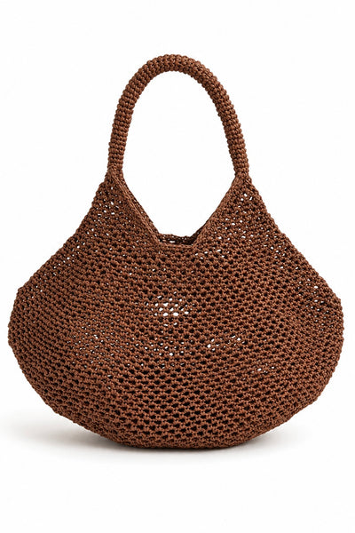 Sac boule en raffia Noisette