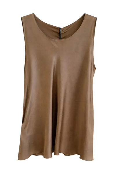 Top en satin Tabac