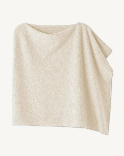Poncho asymétrique en cachemire Avoine