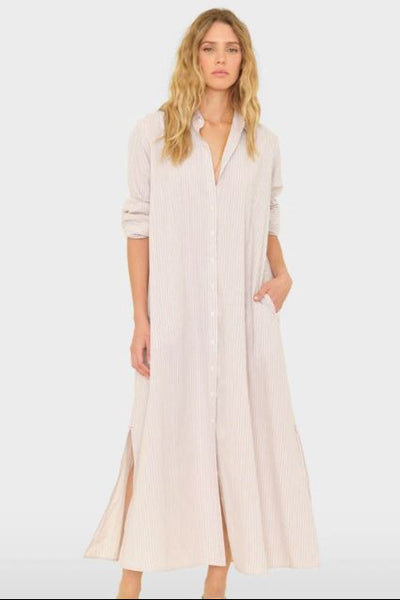 Robe longue rayée Orange