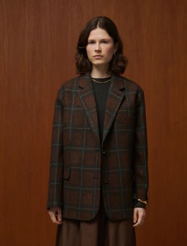 Veste oversize à carreaux