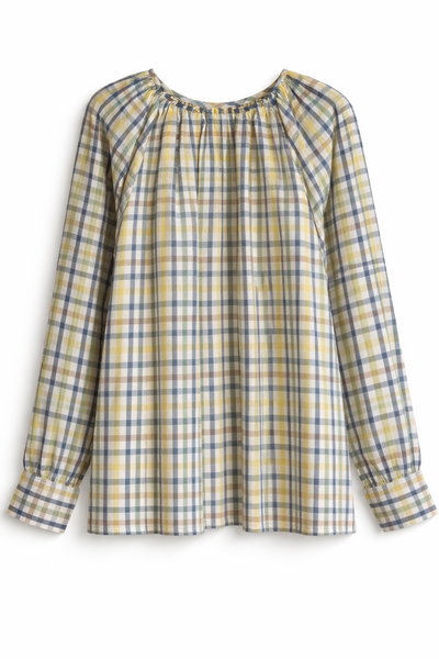 Blouse à carreaux Bleu