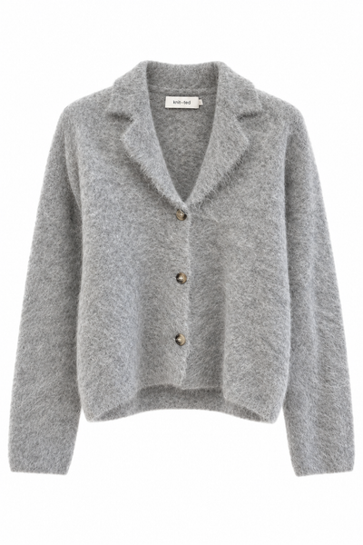 Cardigan duveteux Gris Clair