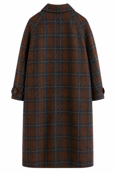 Manteau à carreaux Châtaigne
