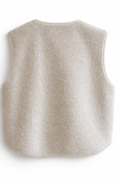 Gilet bouclette Grège