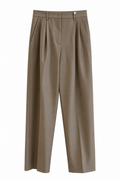 Pantalon à plis Tabac