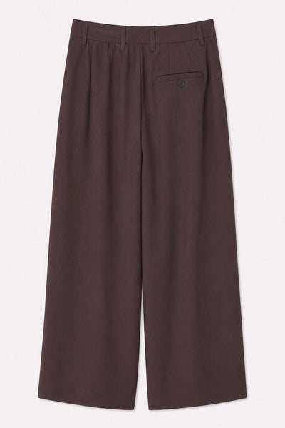 Pantalon à plis en crêpe Truffe