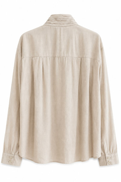 Blouse en bourrette de soie Latte