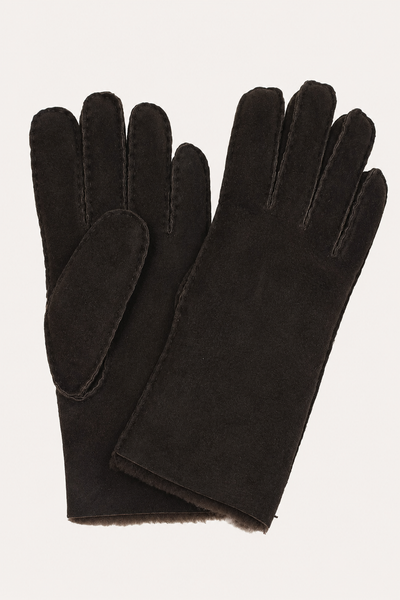 Gants en mouton retourné Coffee