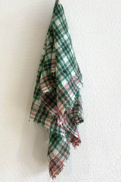 Écharpe à carreaux tissée Green