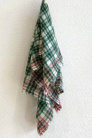 Écharpe à carreaux tissée Green