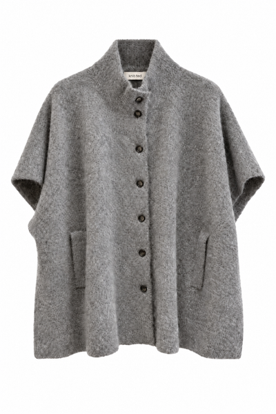 Poncho en maille Gris Clair