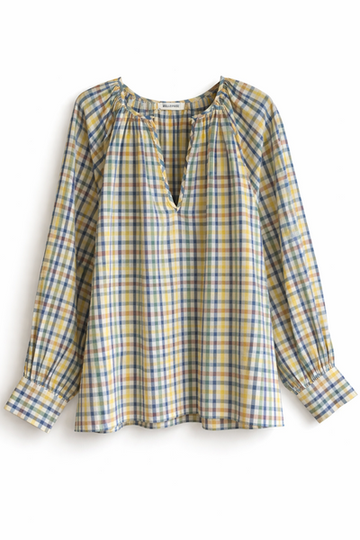 Blouse à carreaux Bleu