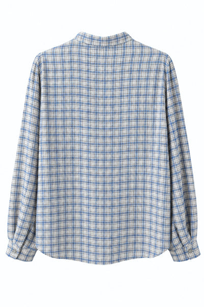 Blouse à carreaux Bleu