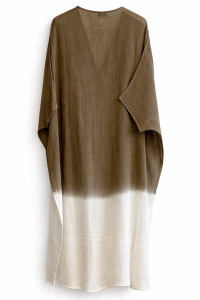 Caftan bicolore Tabac