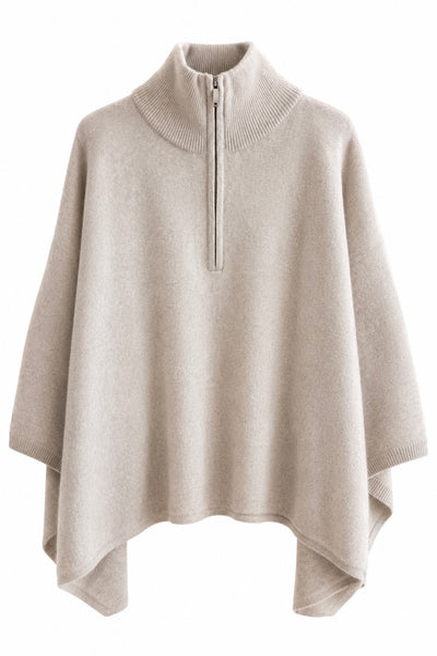 Poncho en maille Craie