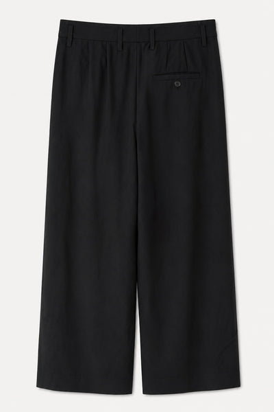 Pantalon à plis en crêpe Noir