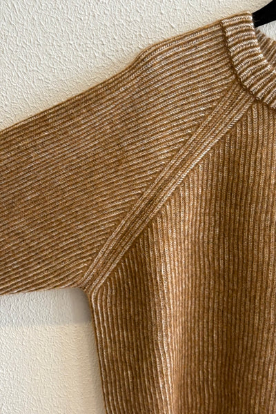 Pull en maille rayée Ocre