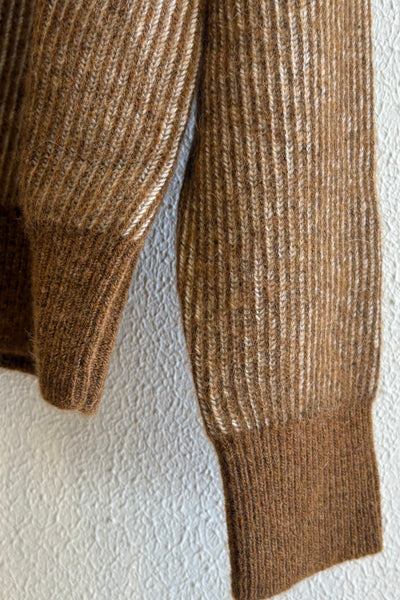 Pull en maille rayée Ocre
