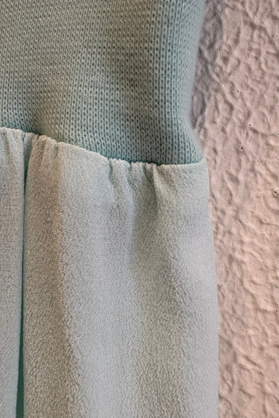 Pantalon en soie Vert Eau