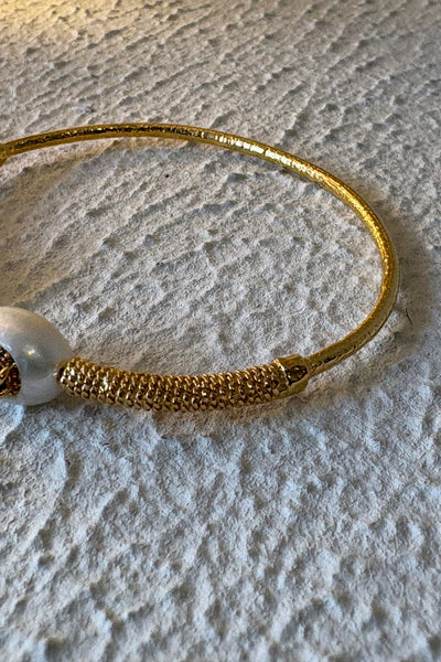 Jonc perle & Quartz Fumé