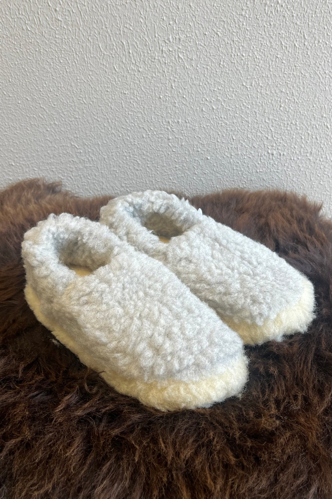 Chaussons en laine Gris Clair