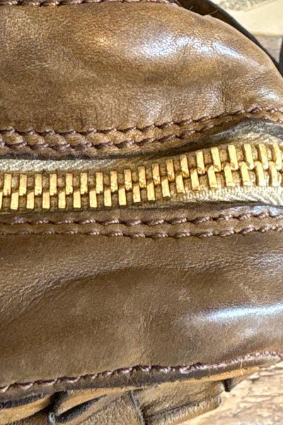 Sac en cuir tressé Militaire