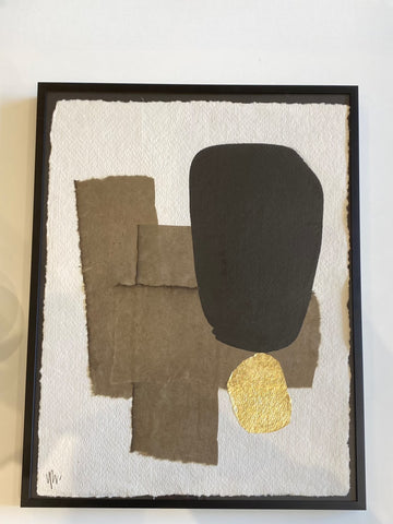 Tableau S COLLAGE PAPIER Kaki