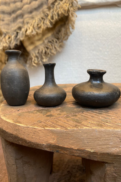 Lot 5 mini vases noir