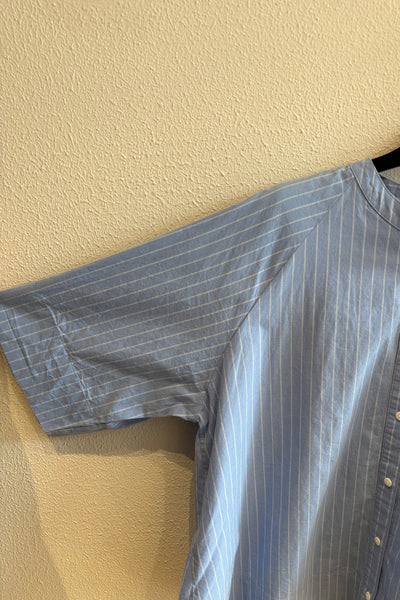 Blouse en popeline rayée Bleu