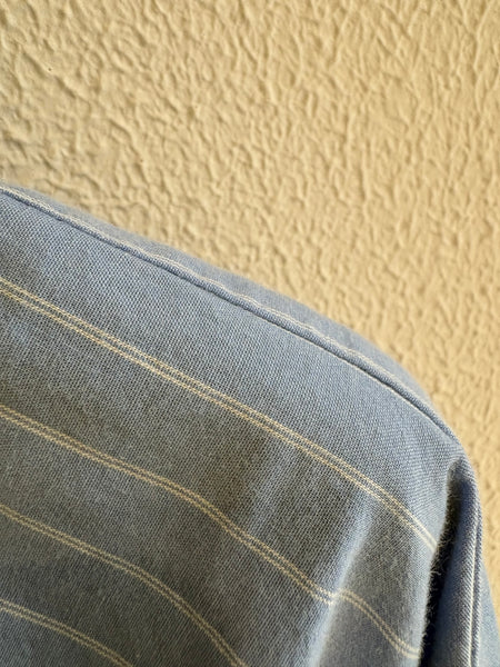 Blouse en popeline rayée Bleu