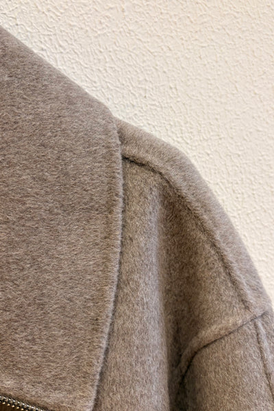 Blouson en laine double-face Galet