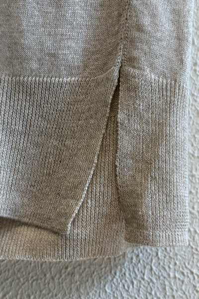 Pull souple en lin Beige