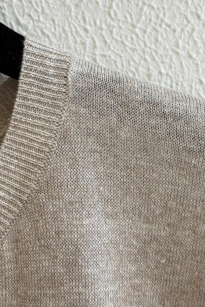 Pull souple en lin Beige